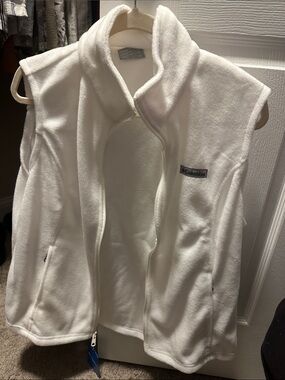 Columbia White Plush Fleece Vest